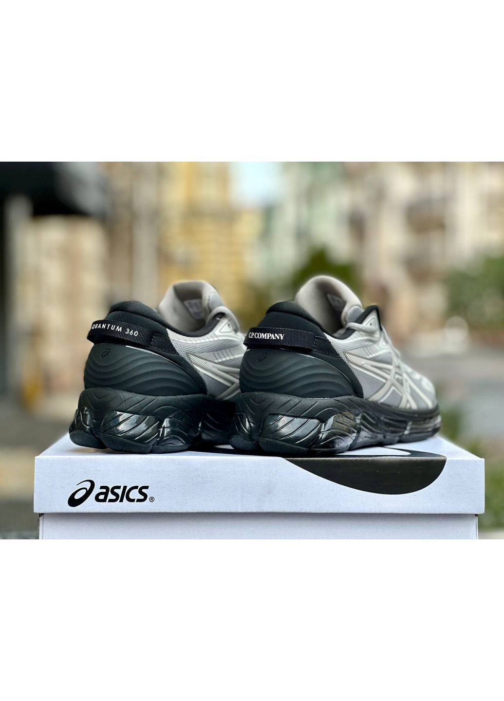 Серые демисезонные кроссовки мужские asics gel-quantum x c.p. company 360 grey black асикс гель квантум No Brand