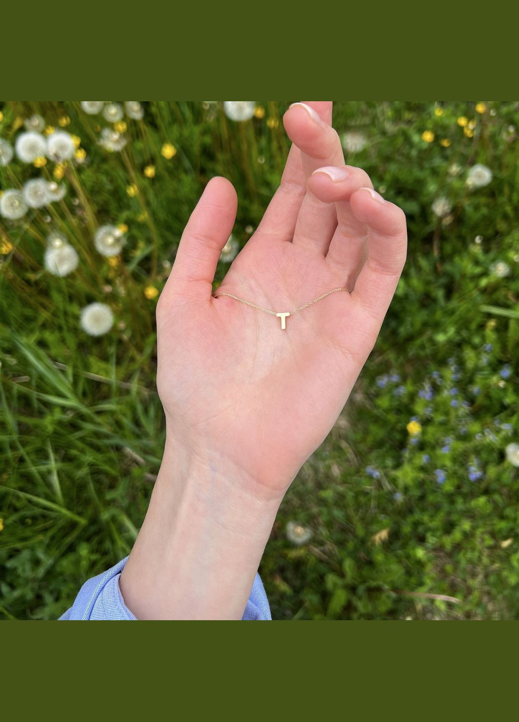 Золотое колье буква Т кол01164Т 45 Oniks (355343950)