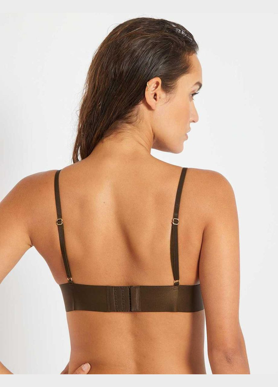 Темно-зелёный бюстгальтер,болотный с принтом, Kiabi