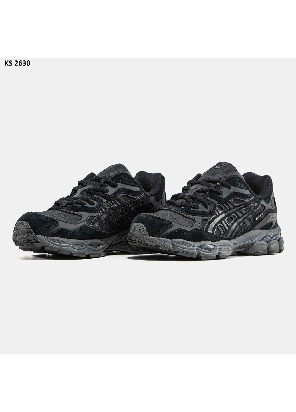 КРОССОВКИ ЖЕНСКИЕ ASICS GEL-NYC GORE-TEX BLACK GRAY АСИКС ГЕЛЬ НЮК No Brand чёрные демисезоны (369389139)