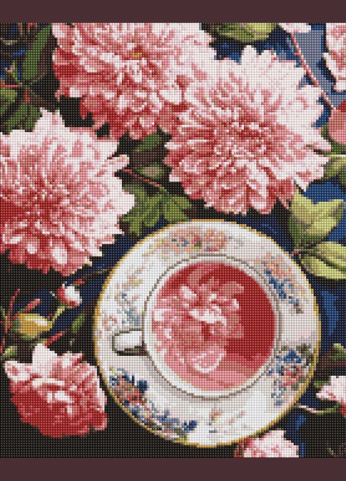 Набір з алмазною мозаїкою "Рожеві жоржини" 40х50см Ідейка (345877801)