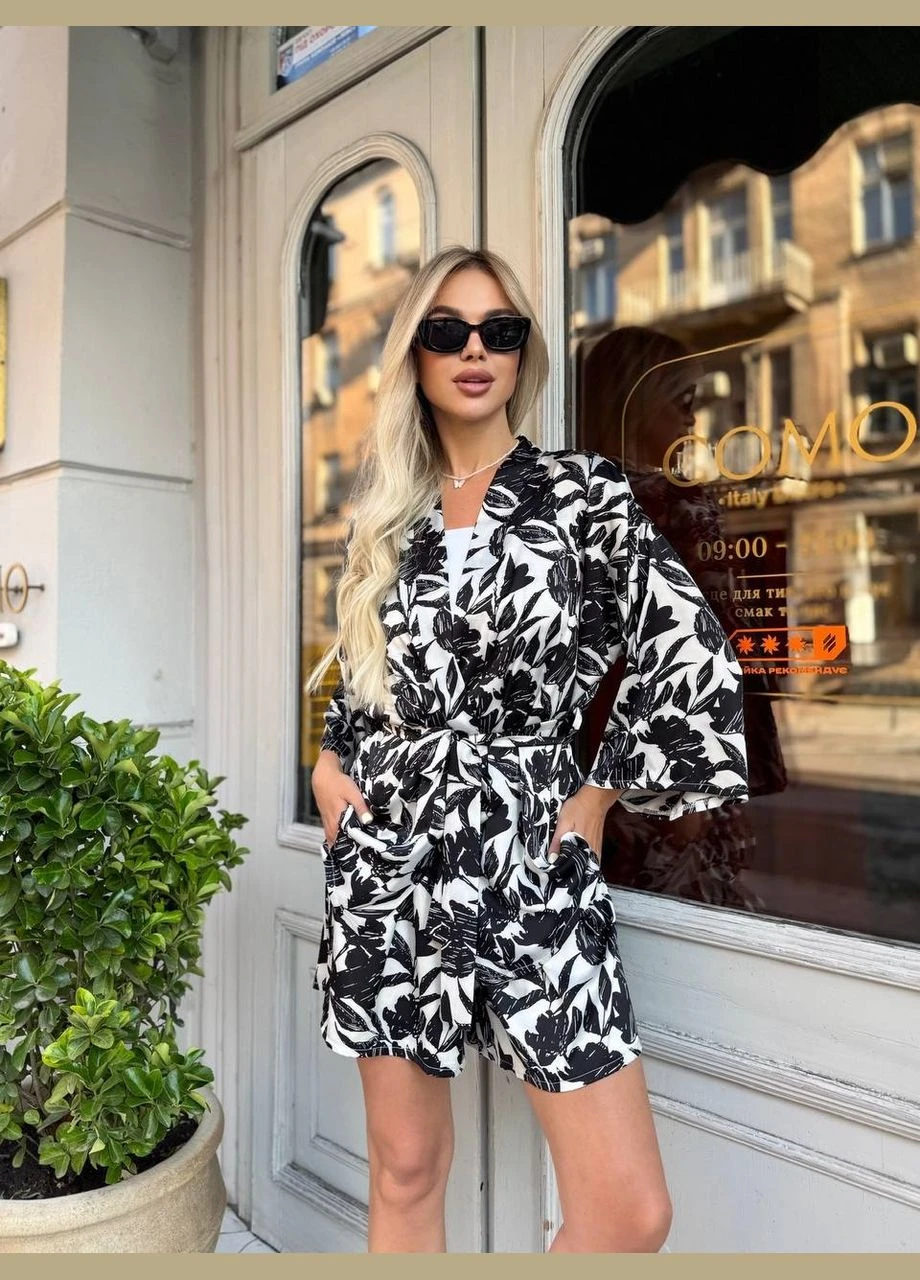 Жіночий шовковий костюм з кімоно Fashion (340108145)