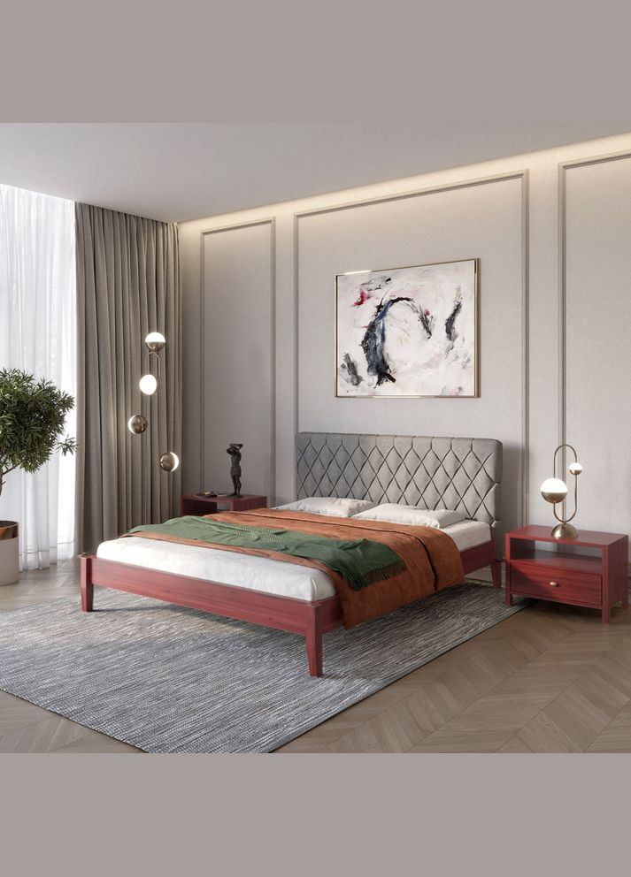 Полуторне дерев'яне ліжко Венеція ДК /Аляска 93 (Сірий) 120х200 см Mebigrand (366085853)