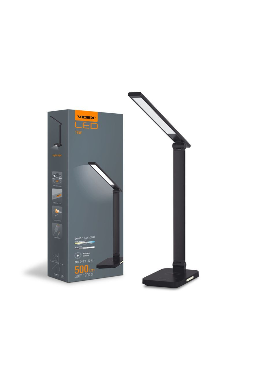 LED лампа настiльна з бездротовою зарядкою VL-TF17B 18W 1800-6500K Videx (365650878)