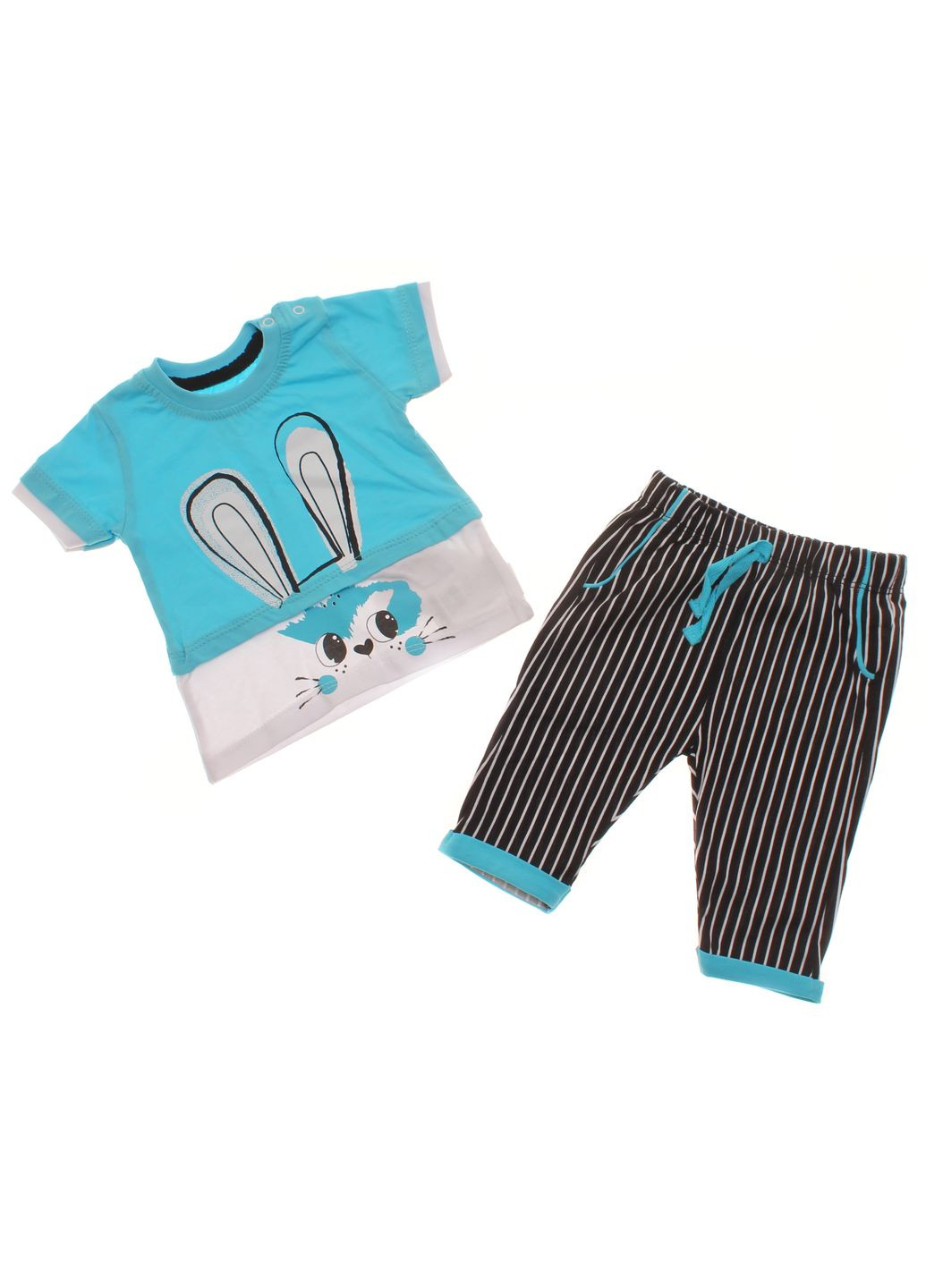 Блакитний літній футболка + бриджі 14872 блакитний Miniworld