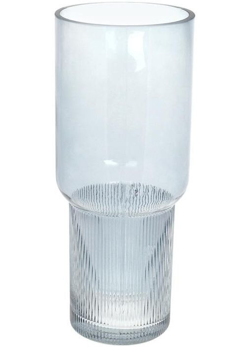 Ваза декоративна Ancient Glass "Фуджі" 32х13см, скло, світло-блакитний Bona (372173882)