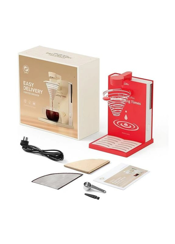 Автоматична краплинна кавоварка 300 мл. Drip Coffee Maker Red (R-MA2302R-VS) iCafilas (303348862)