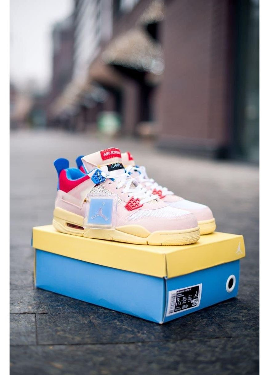 КРОСІВКИ ЖІНОЧІ NIKE AIR JORDAN RETRO 4 SP UNION - GUAVA ICE НАЙК АІР ДЖОРДАН No Brand бежеві демісезони (367174249)