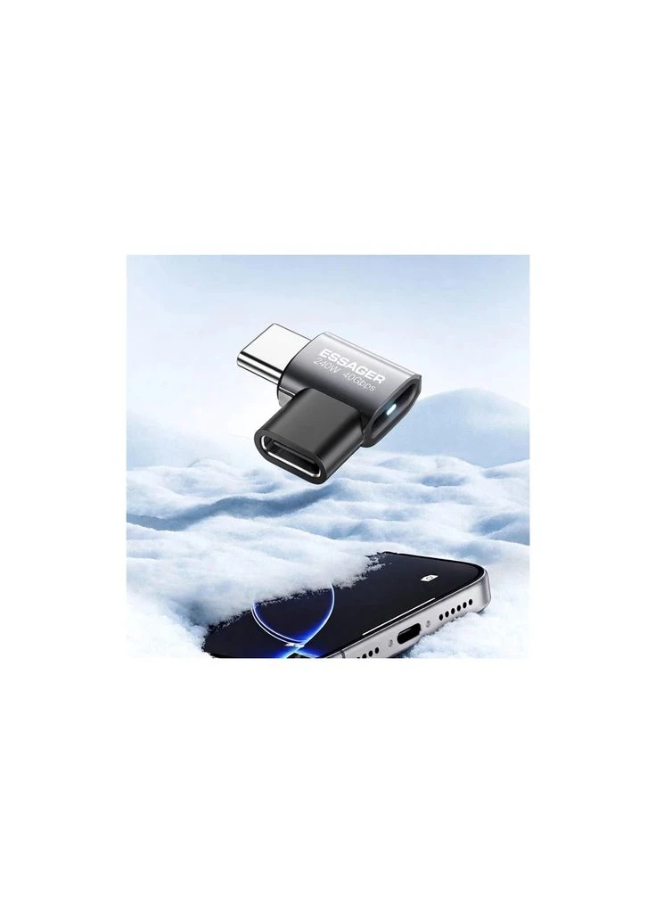 Переходник USB-C F to USB-C M USB 4.0 40Gbps 240W 90° corner (EOTG7-YH0G-P) Essager (401534965)