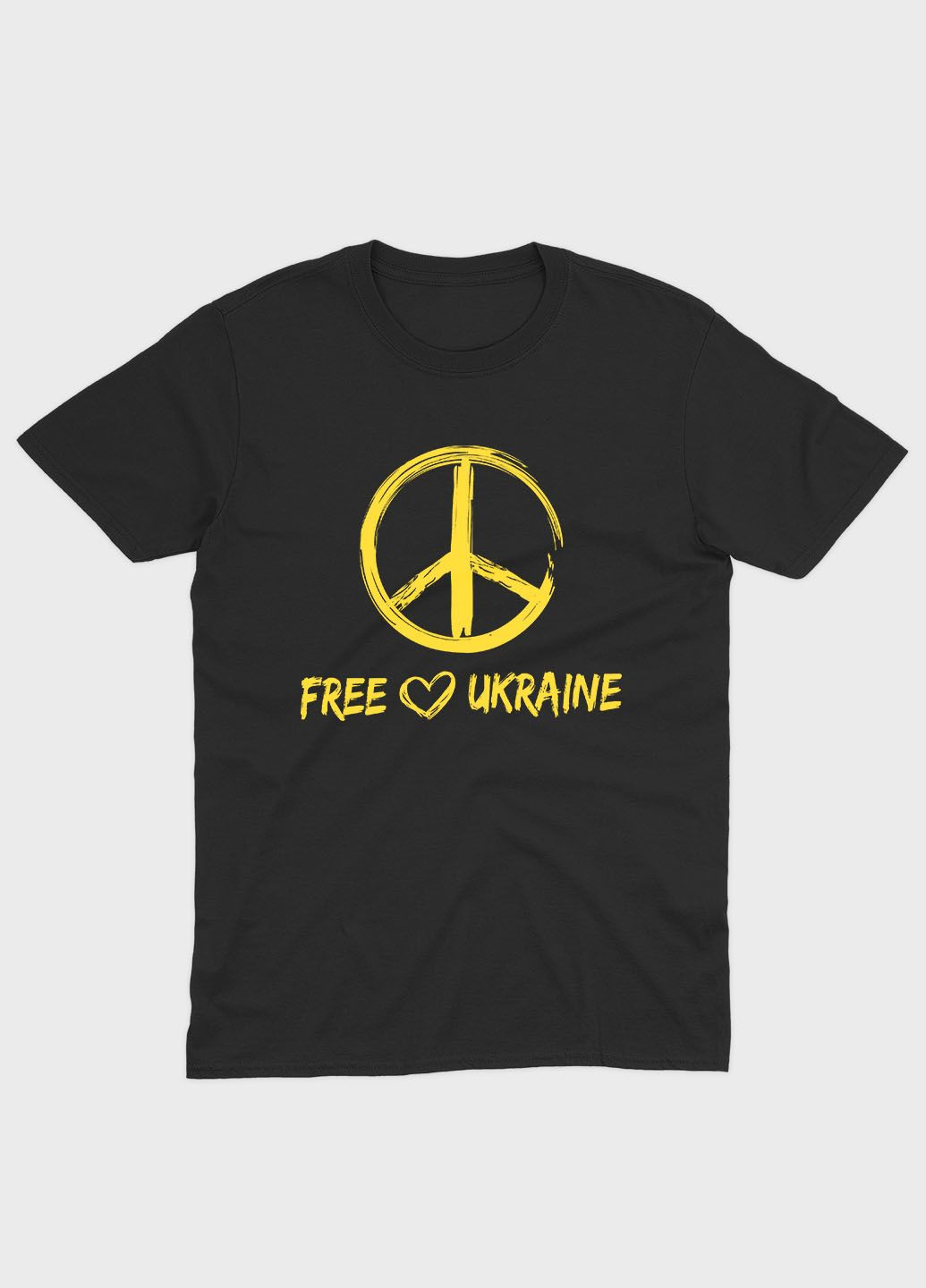 Чорна демісезонна футболка для хлопчика з патріотичним принтом free ukraine (ts001-2-bl-005-1-034-b) Modno