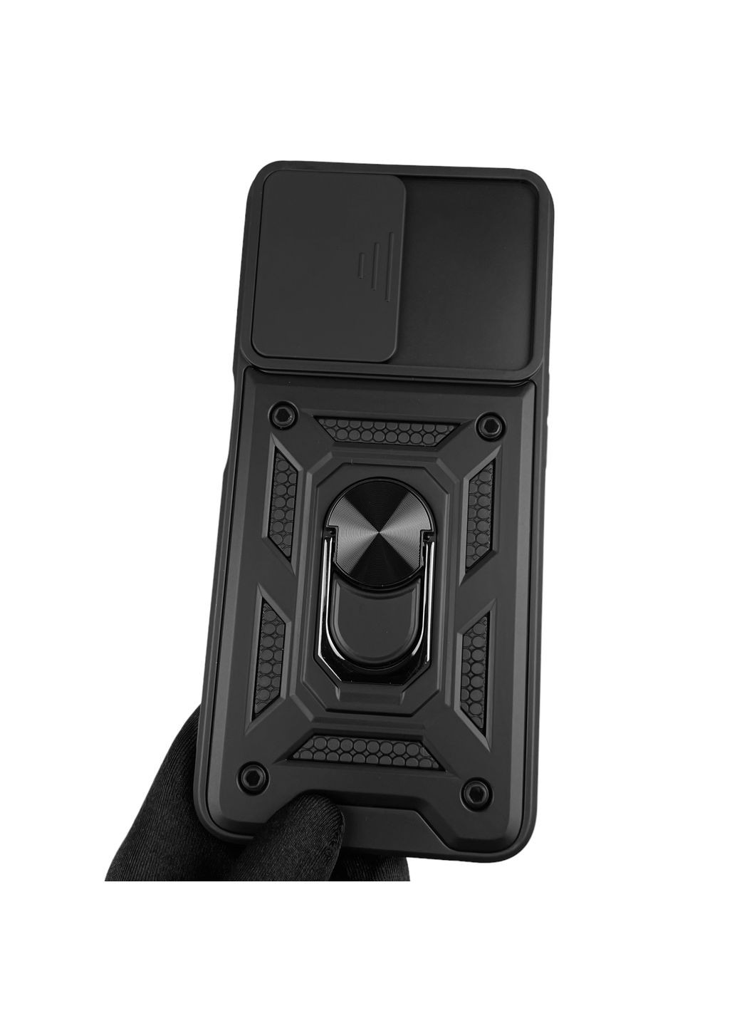 Чохол для A78 4G броньований з кільцем зі шторкою на камеру на оппо а78 4г чорний rg1 Oppo (366020214)