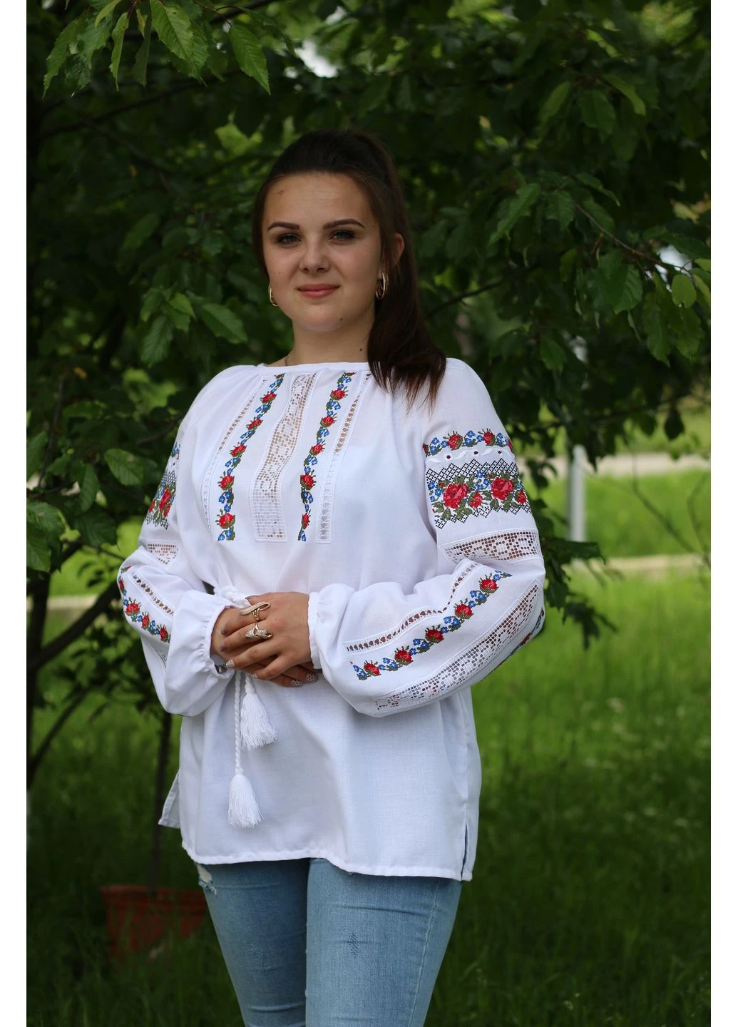 Біла вишиванка, жіноча вишивана блузка на домотканому полотні "мережка" Українська вишиванка візерунок орнамент пряма домоткане полотно (389221037)