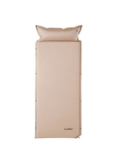 Самонадувний матрац похідний у намет 190×65×3 см туристичний із підголівником LU-026 Бежевий LUGI (370802547)