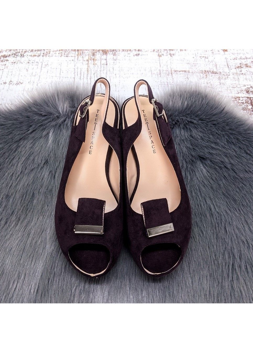 Фиолетовые босоножки женские на платформе Teet Space на резинке