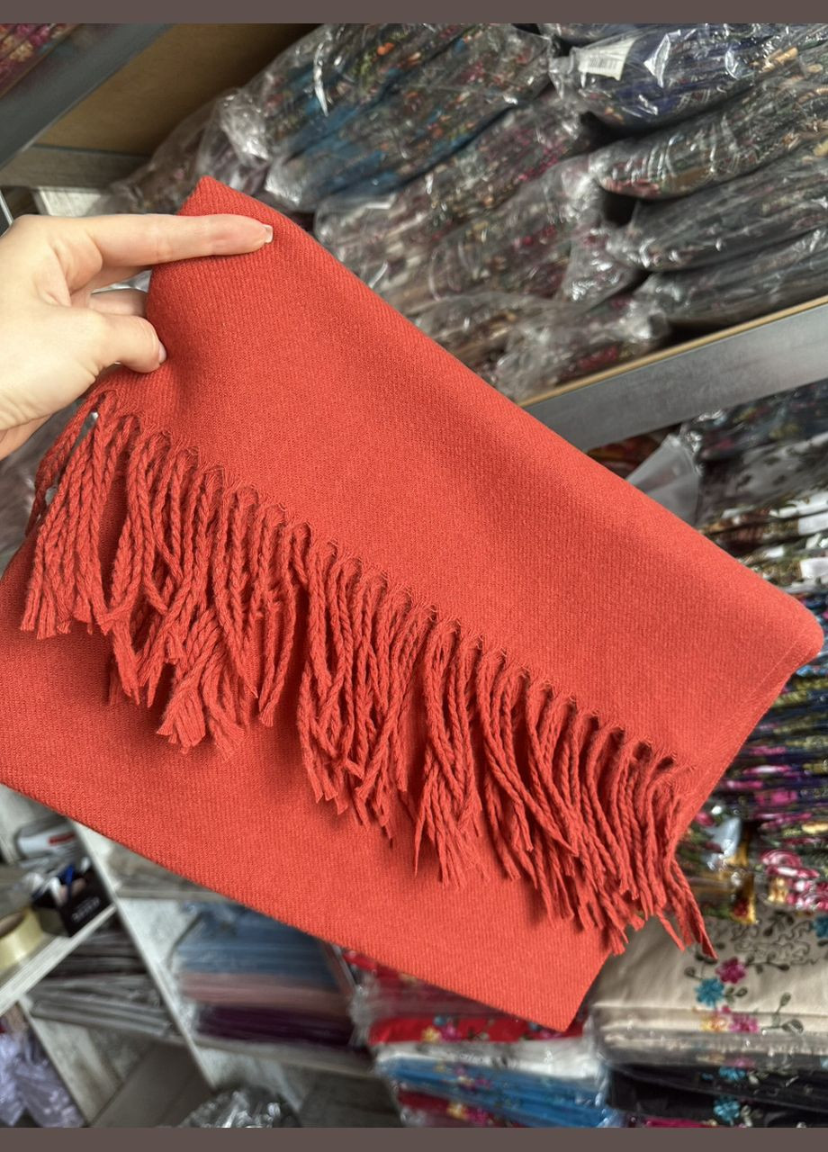 Кашемировый однотонный шарф "Жасмин" терракот 104026 Cashmere (329900181)