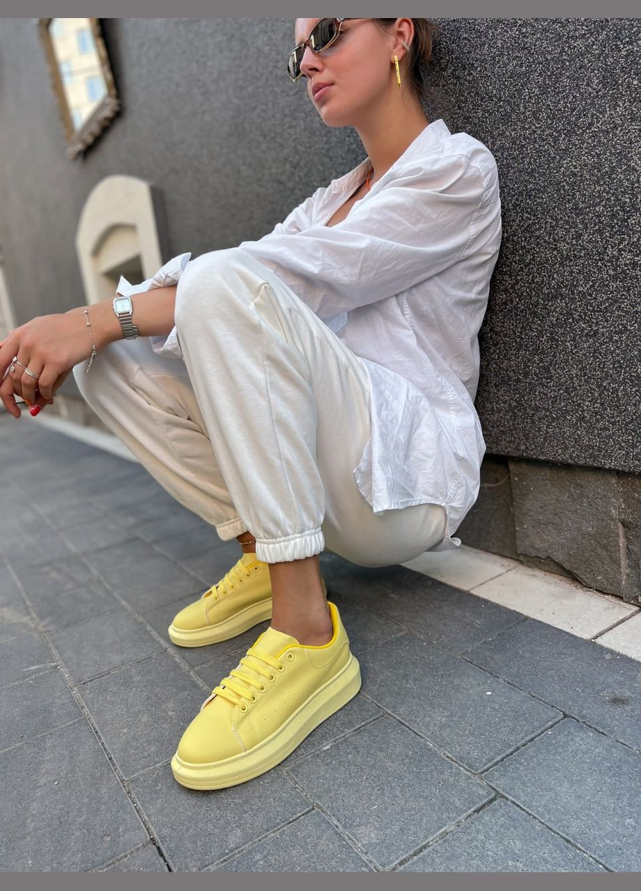 Желтые демисезонные кроссовки женские No Brand