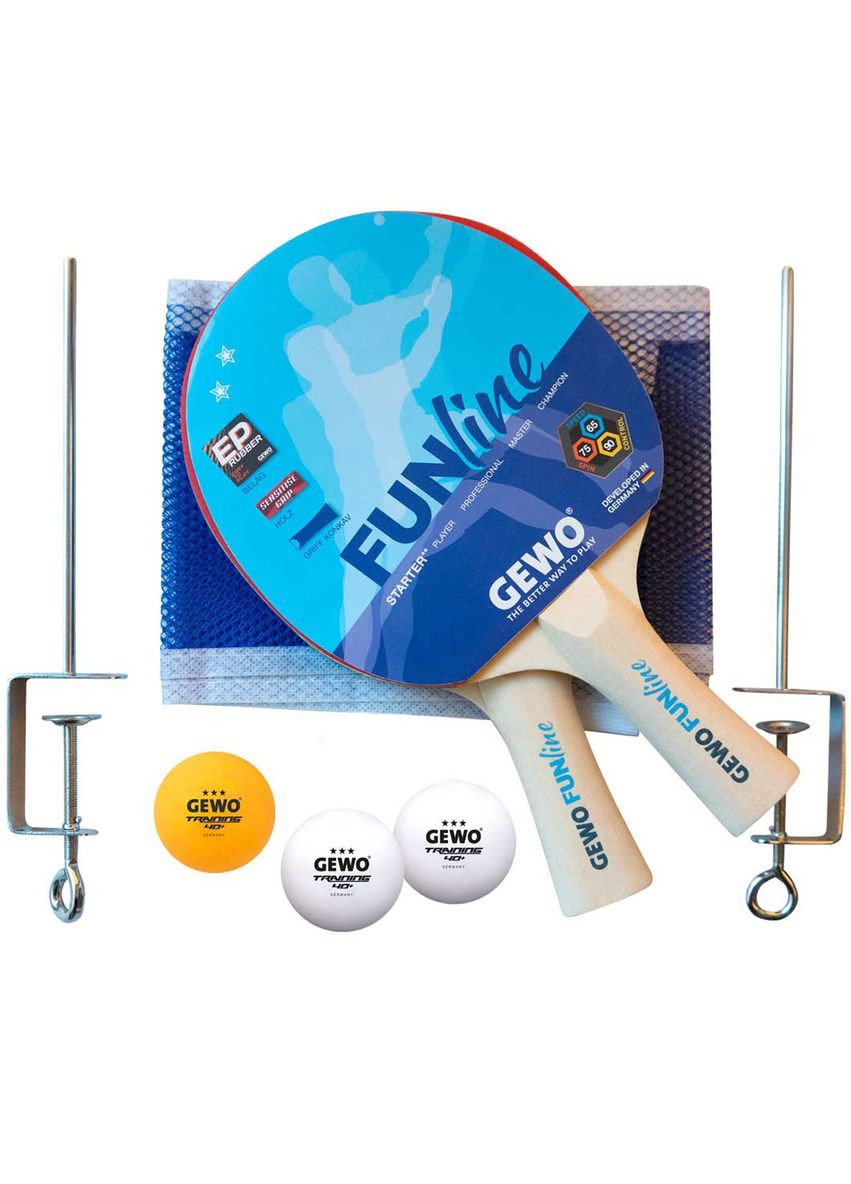 Набір для настільного тенісу Free Time 2 Bats 3 Balls + сітка (96970000) GEWO (346533862)