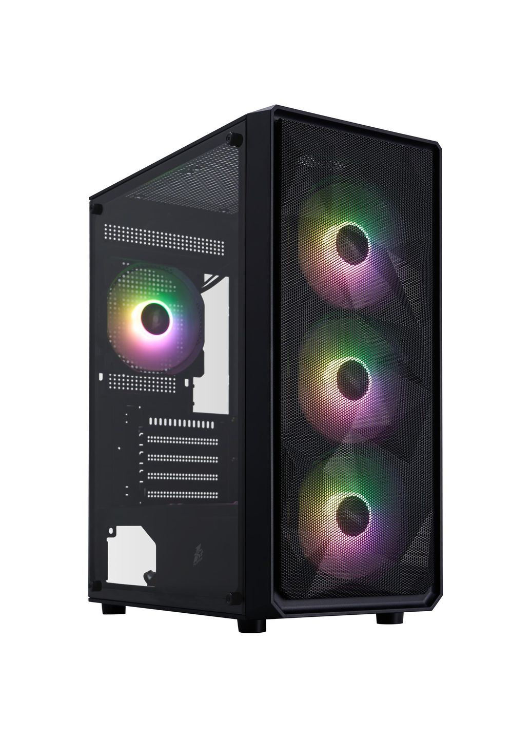 Корпус FD3-M-BK-4F7 Black без БП 1STPLAYER (342331333)