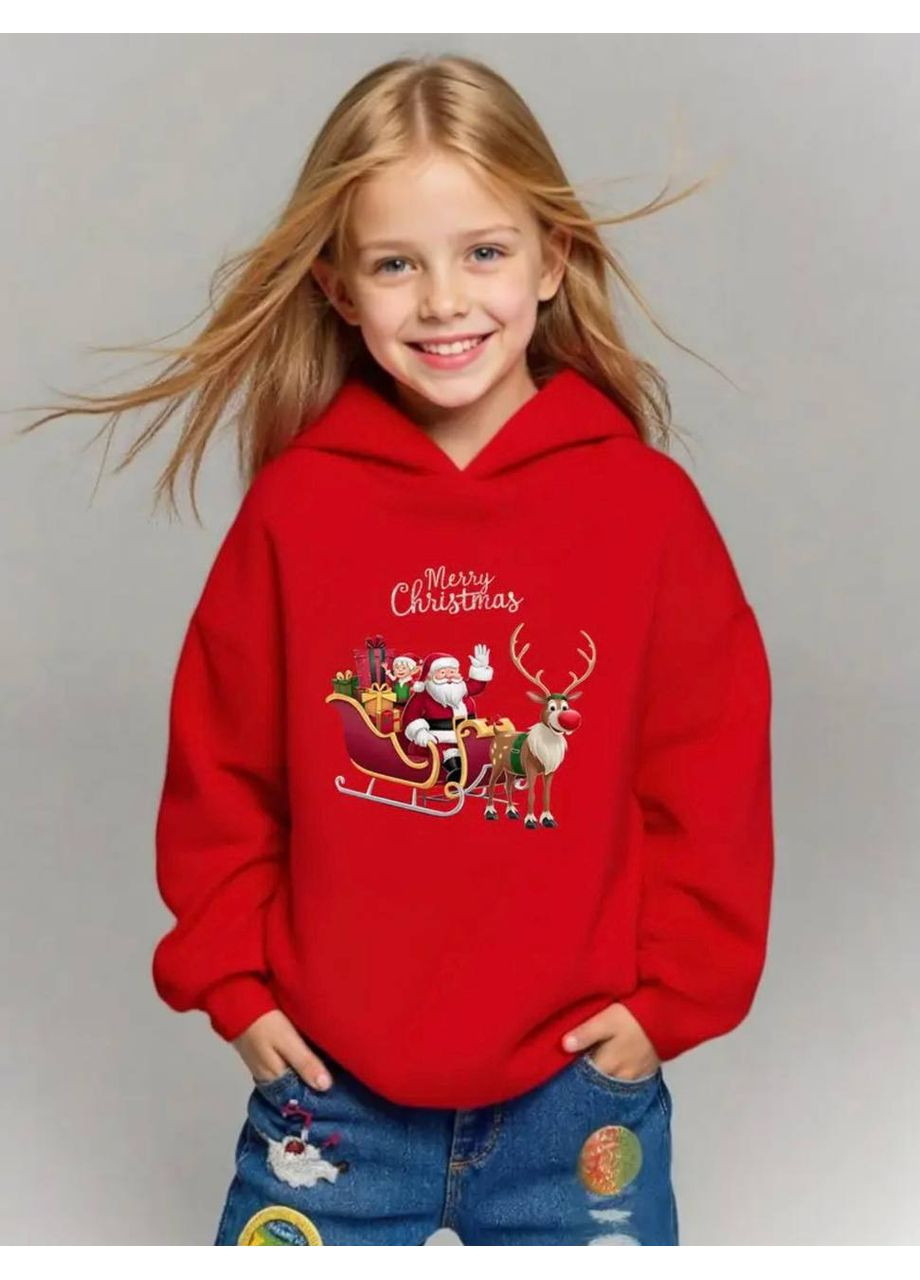 Дитяче тепле новорічне худі з кишенею кенгуру — ЗАМІРИ В ОПИСІ DK/DL Мода без кордонів (371761239)
