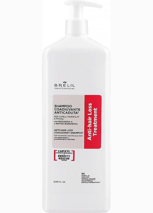 Вспомогательный шампунь против выпадения волос Anti-Hair Loss Treament Coadjuvant Shampoo 1000ml (1315328-15014555) BRELIL (368601843)