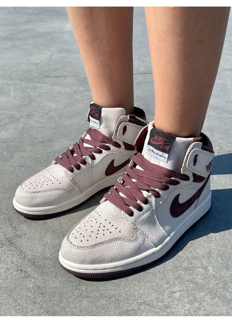 КРОССОВКИ ЖЕНСКИЕ NIKE AIR JORDAN 1 RETRO HIGH OG A MA MANIÉRE НАЙК АИР ДЖОРДАН No Brand бежевые демисезоны (368859731)