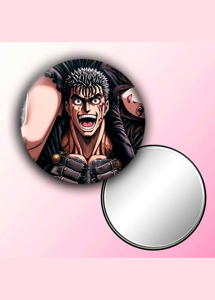 Дзеркальце косметичне кишенькове Берсерк #0001 із малюнком круглий 56 мм No Brand (309160909)