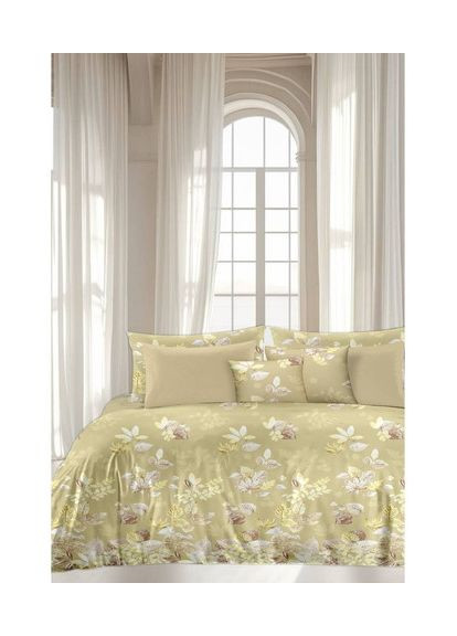 Двуспальный комплект постельного белья Beige 100% Хлопок 180х220 см (Bl2-7741) Vital-Textile (367262687)