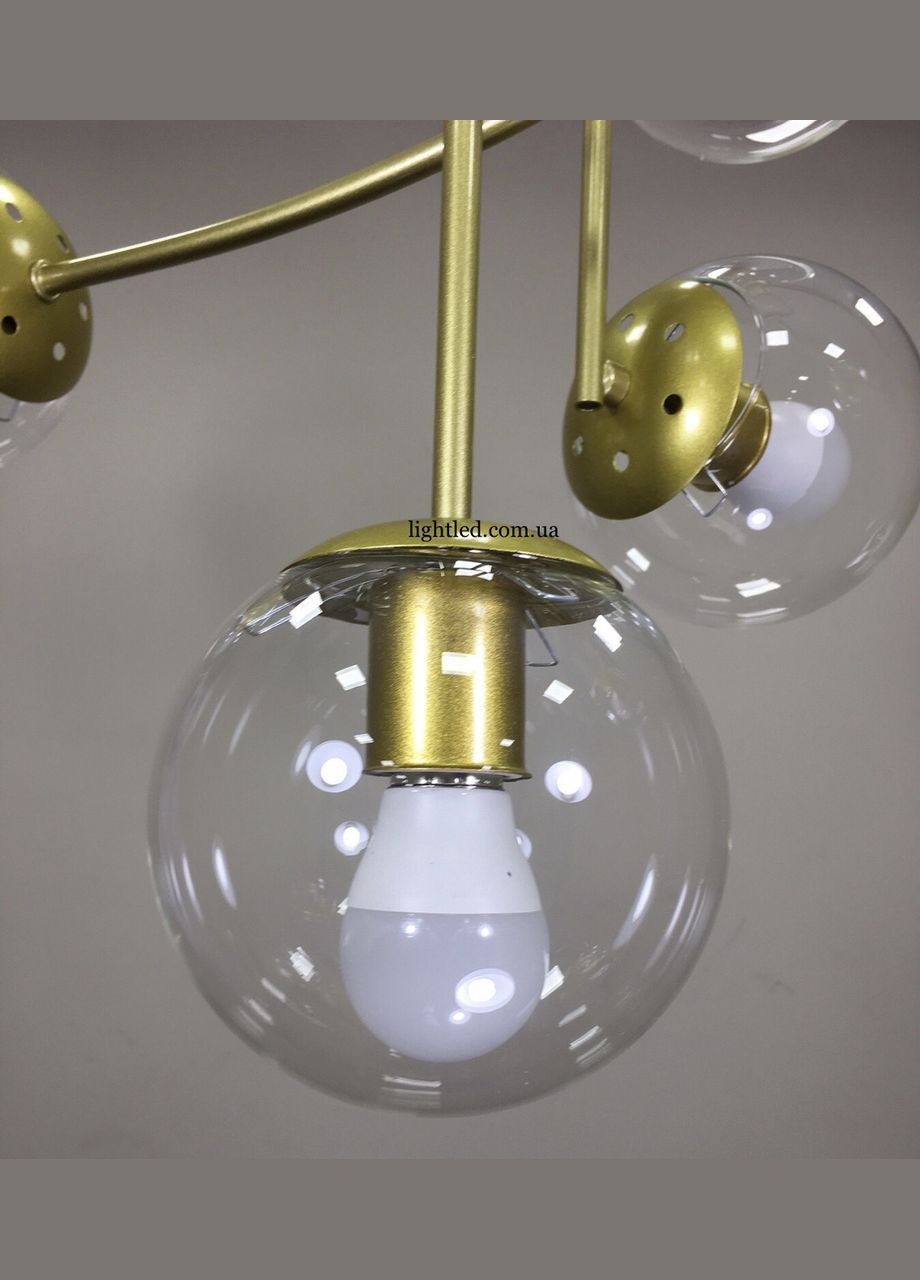 Золота люстра з прозорих куль на 6 ламп (52-L7914-6 GD+CL) No Brand (370070692)