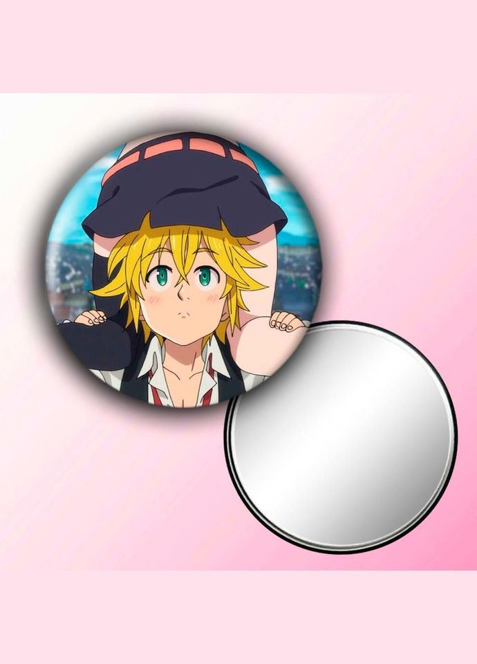 Дзеркальце косметичне кишенькове Аніме Сім смертних гріхів #0002 із малюнком круглий 56 мм No Brand (309156107)