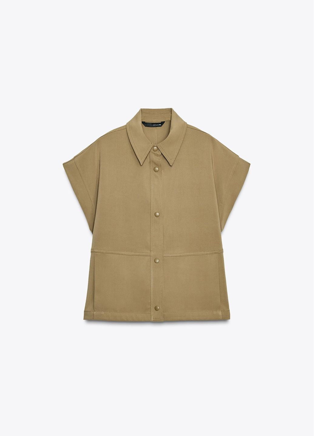 Светло-коричневая повседневный рубашка однотонная Zara