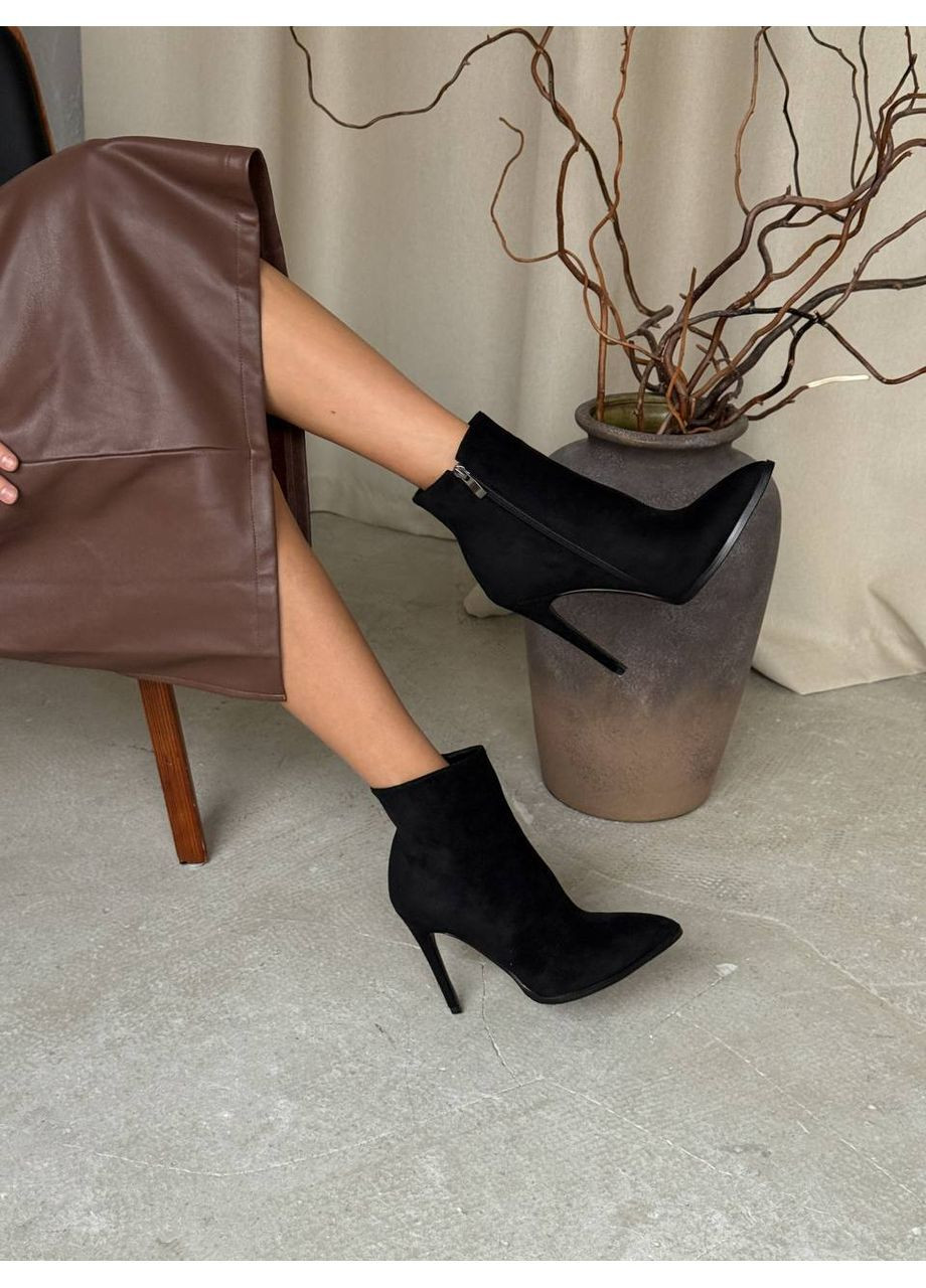 Черные зимняя зимние ботильоны No Brand