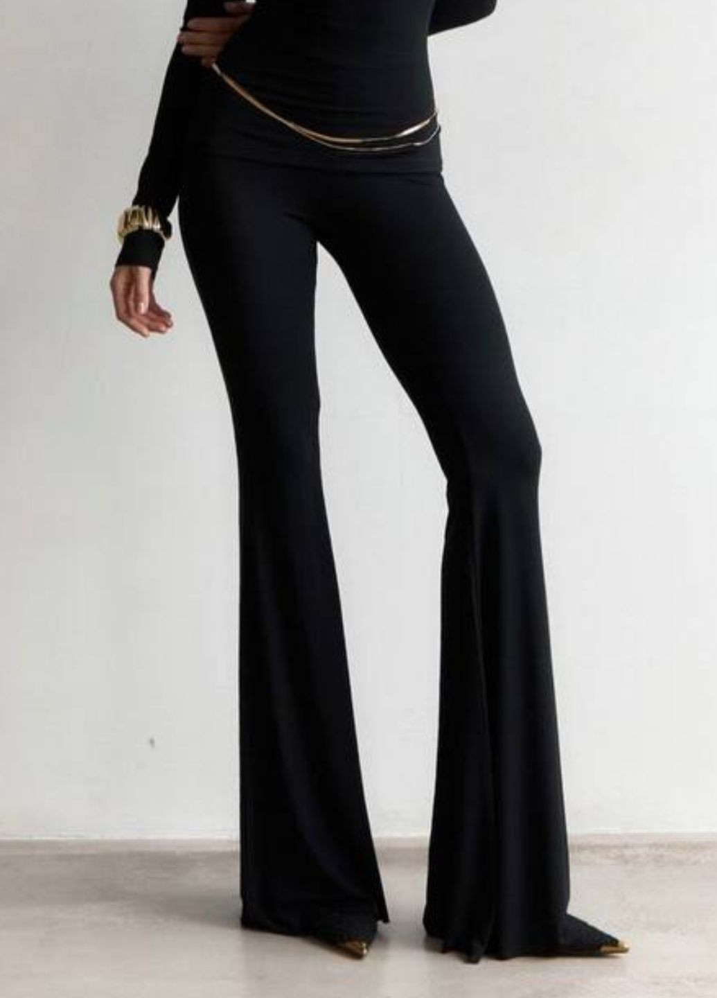 Изысканные приталенные брюки клеш высокой посадки Allthings (369670165)