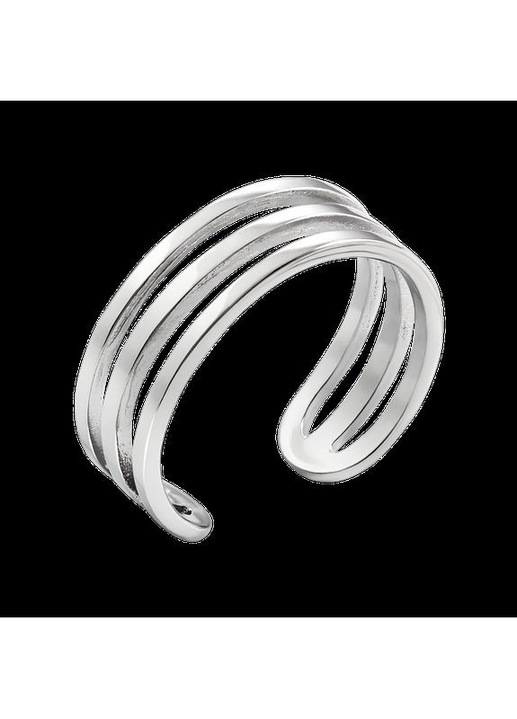 Срібна каблучка незамкнена легка потрійна форма без камінців No Brand (333705241)