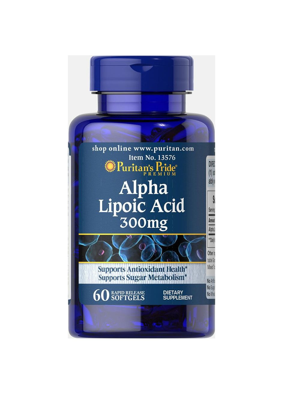 Альфа-ліпоєва кислота Puritan's Pride Alpha Lipoic Acid 300 mg 60 Capsules Puritans Pride (291848556)