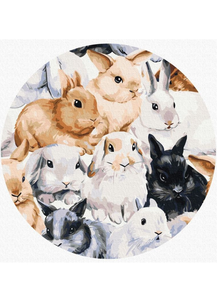 Картина за номерами на підрамнику Команда зайчиків (Розмір M) Brushme (317260258)