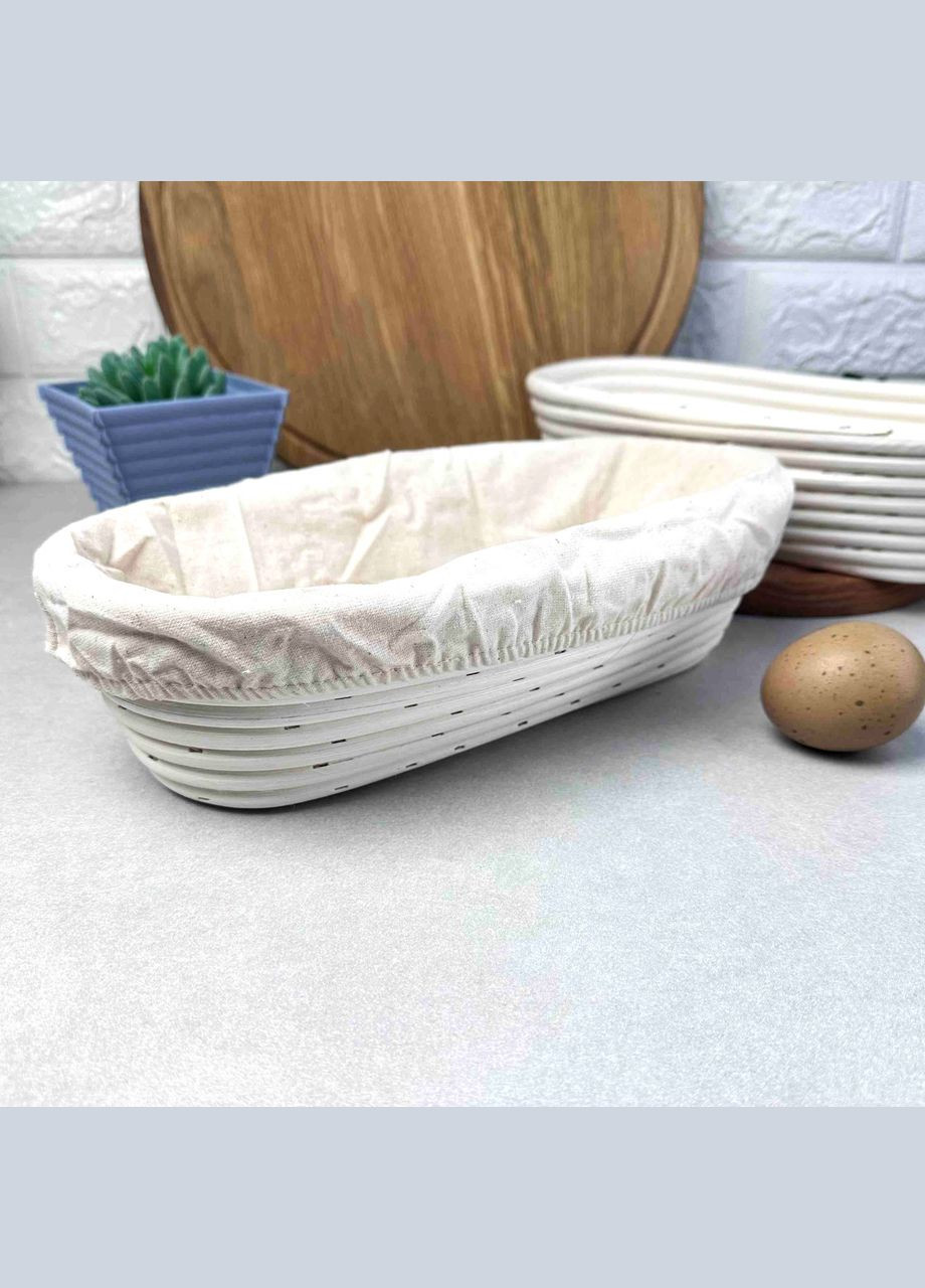 Овальная ротанговая корзинка 30 см для расстойки хлеба со сменным чехлом No Brand (331154529)