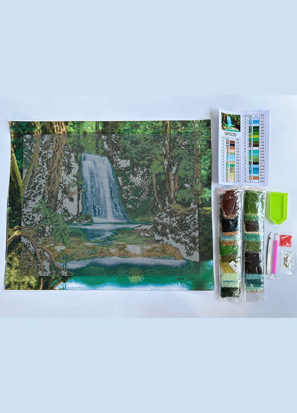 Набір алмазної мозаїки 40х50 Водоспад SP030 ColorArt (299772616)