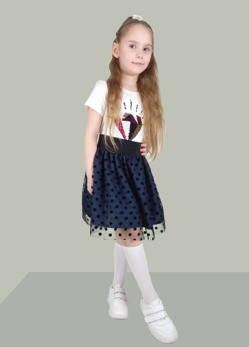 Темно-синяя юбка GEX пышная