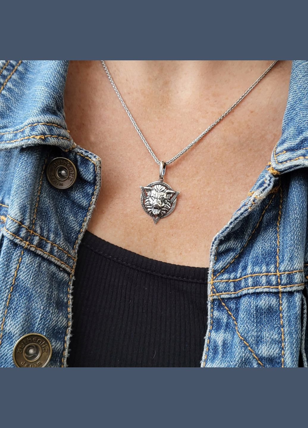 Срібна підвіска оберіг амулет Вовк чорнене срібло 925 проби (АРТ.89031ч) 3.30г No Brand (306741215)