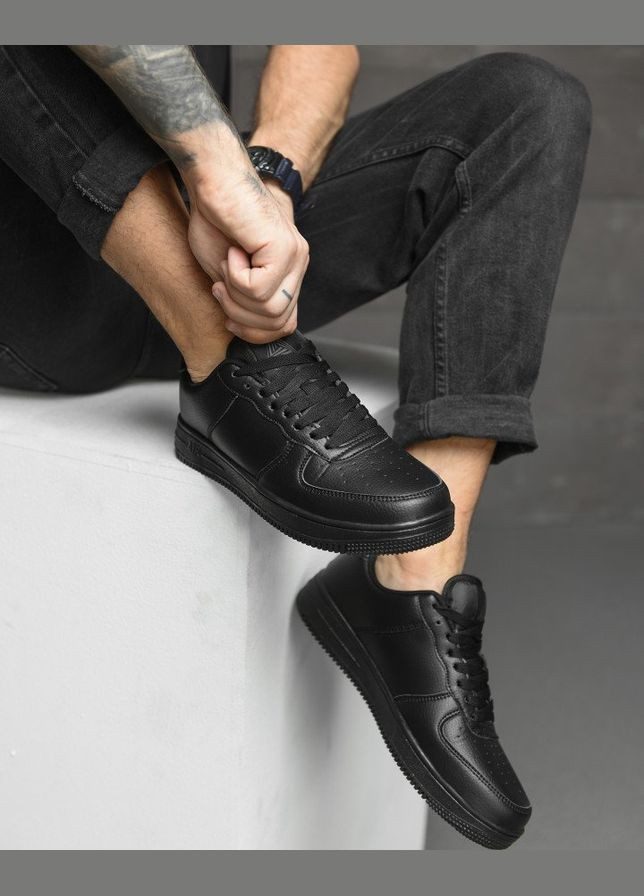 Чорні Осінні чоловічі кросівки force нв black No Brand