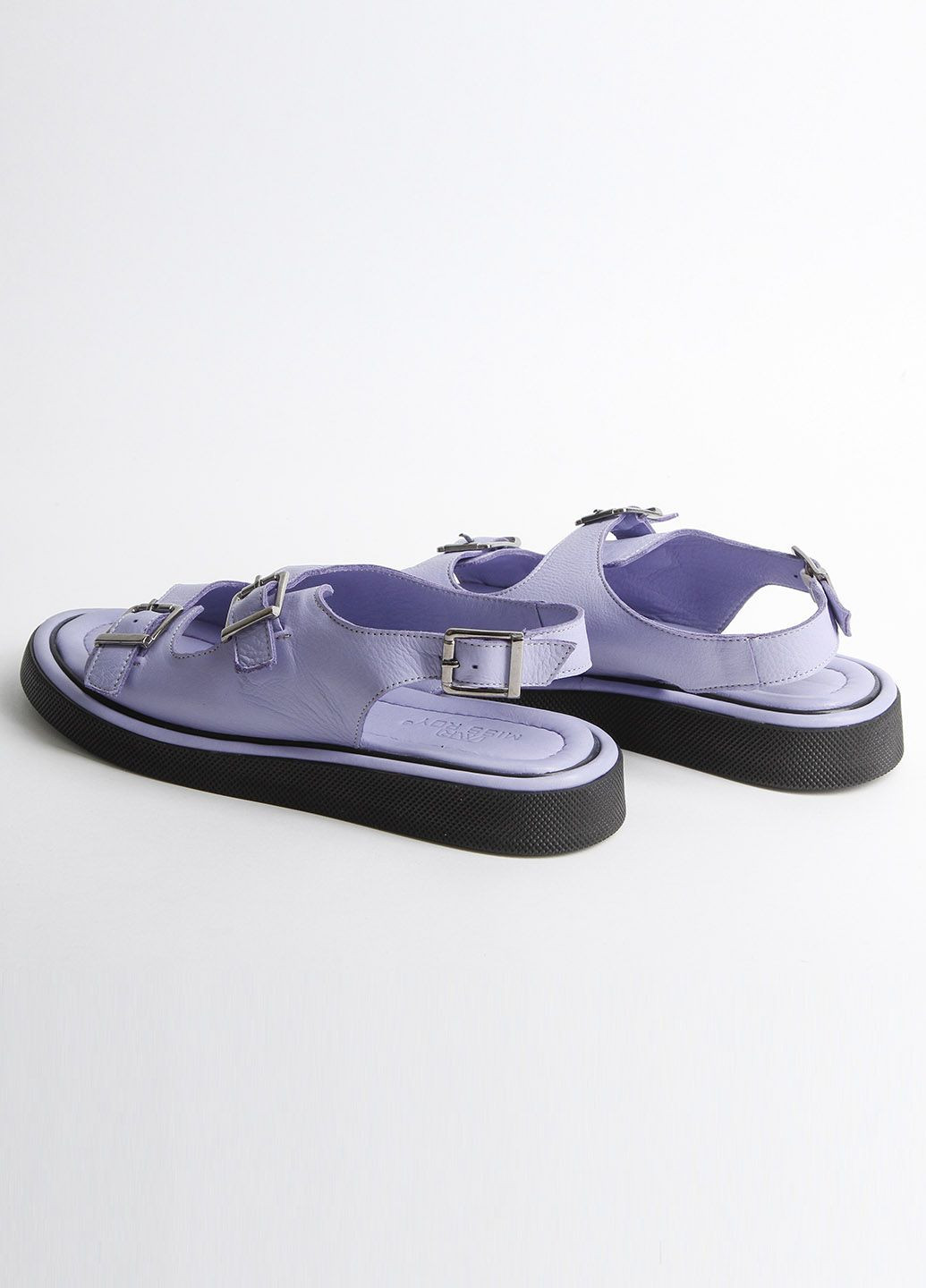 Сиреневые босоножки женские 20102(265) фиолетовые кожаные 340351 Power с ремешком