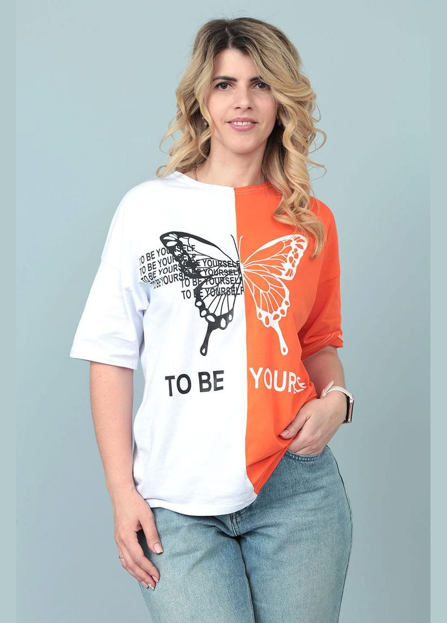 Двухцветная футболка Fashion Girl - (317235030)