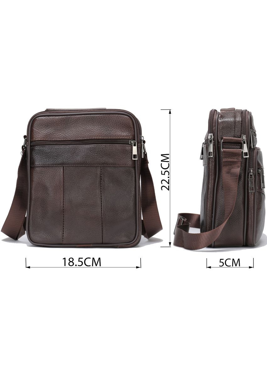 Шкіряна сумка крос боді чоловіча месенджер через плече коричнева 14706 Vintage (329198719)