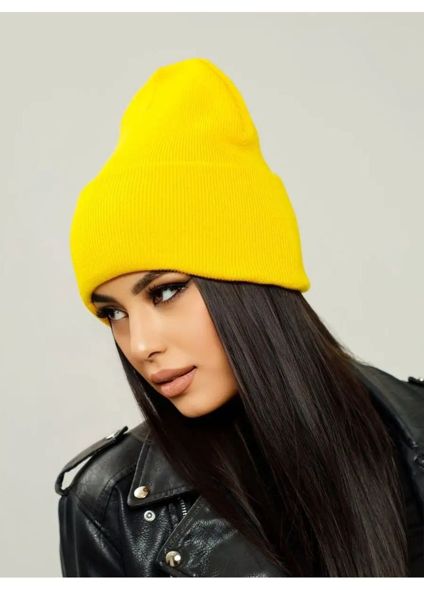 Молодіжна двошарова шапка біні лонг No Brand Шапка біні лонг лопата (362411544)