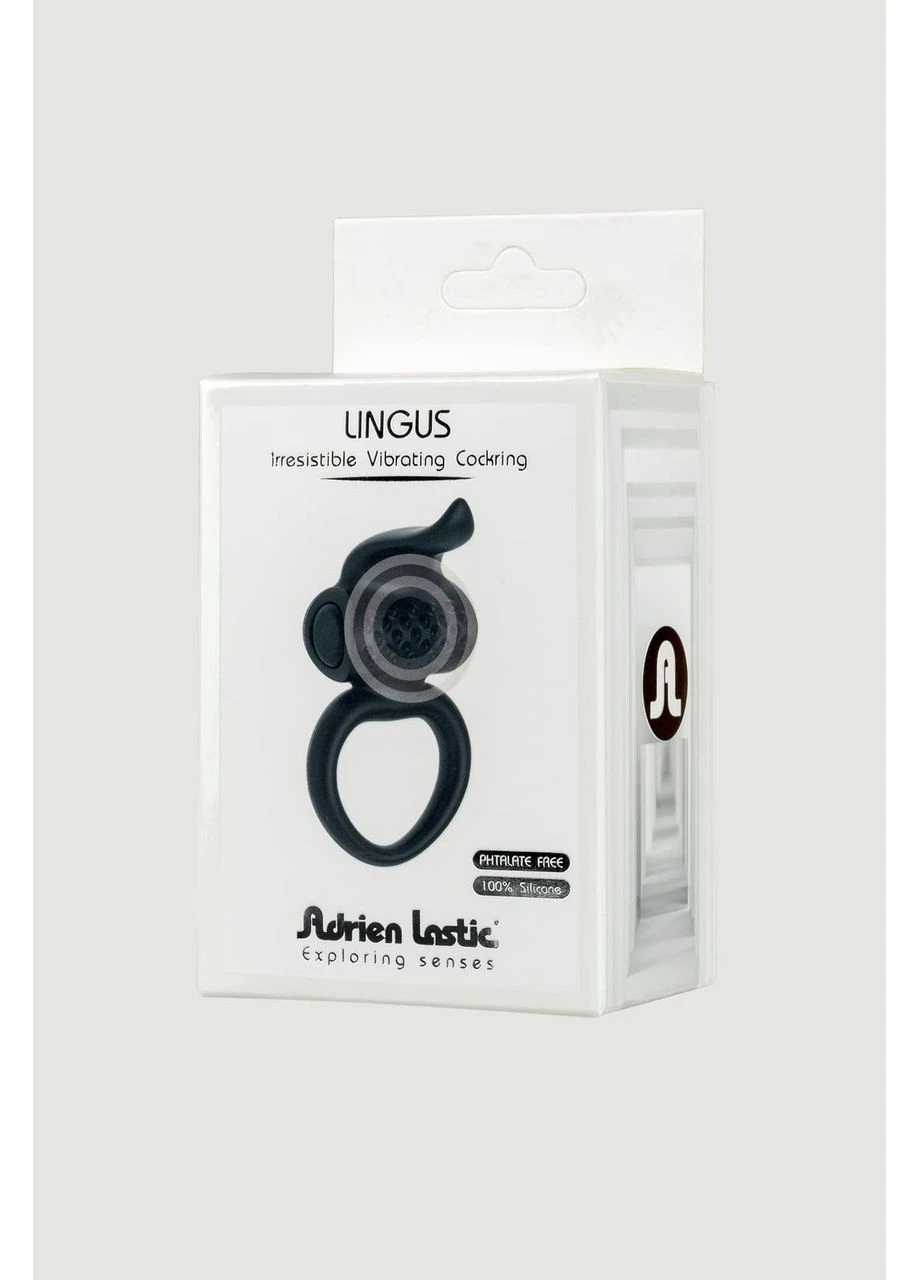 Ерекційне кільце Lingus Black з вібрацією Adrien Lastic (383116855)