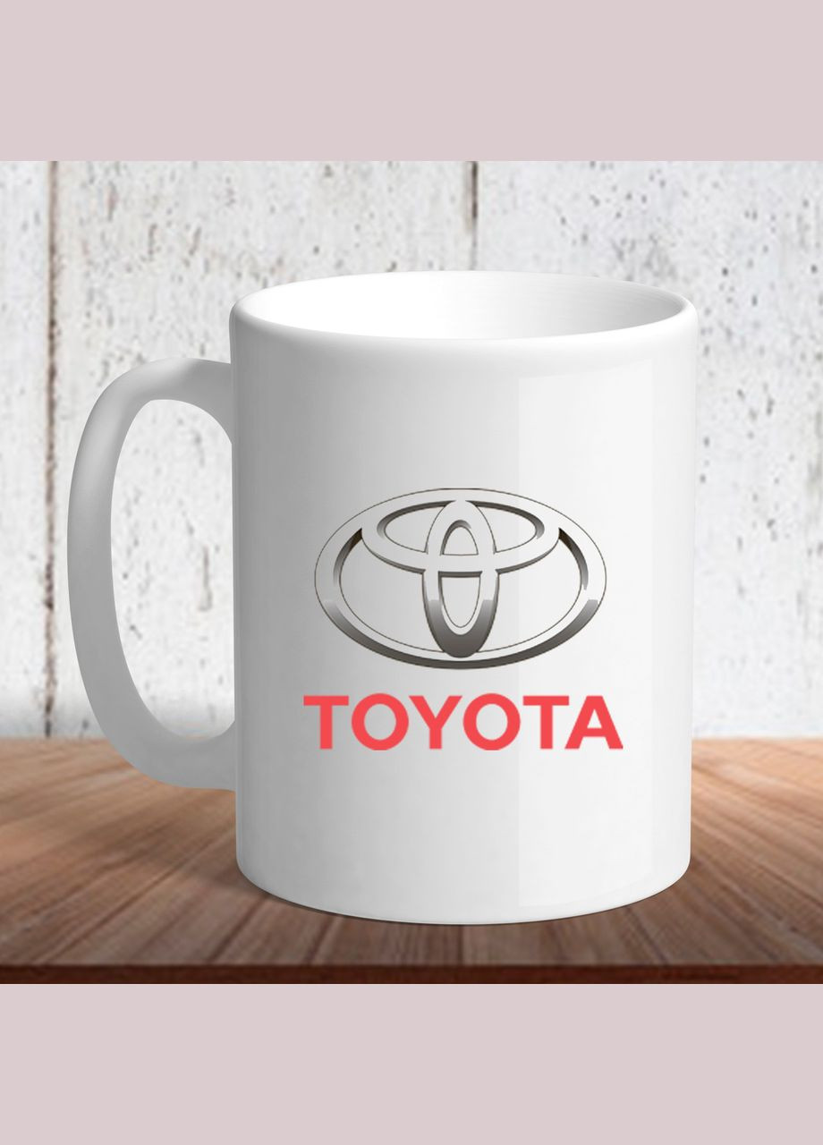 Білий кухоль (чашка) з логотипом автомобіля "Toyota10" Кавун Чашка (316113962)