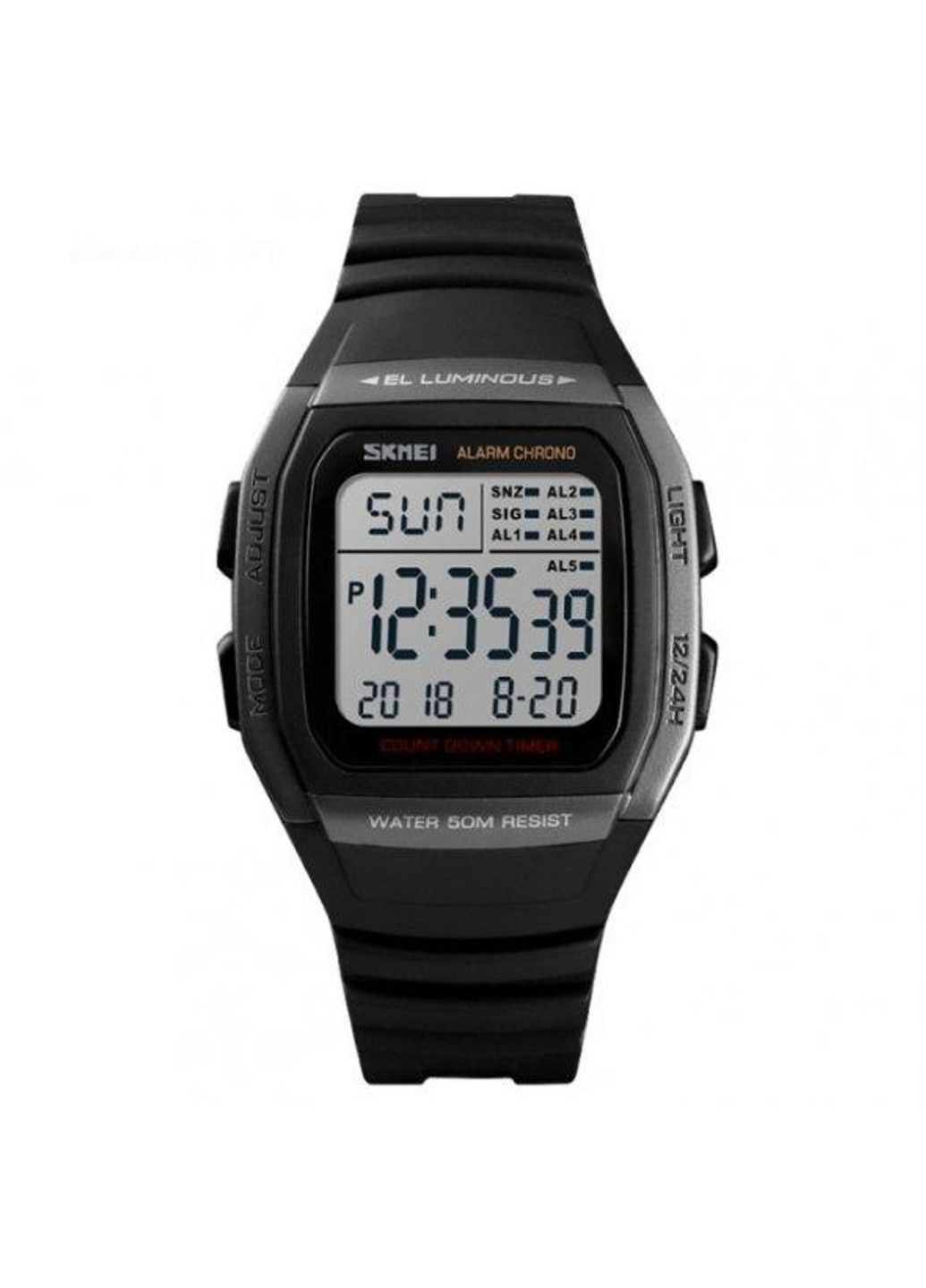 Чоловічий спортивний годинник 1278 Чорний Skmei (313653675)