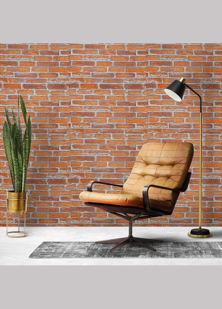 Декоративна 3D панель під рудий Катеринославський цегла, самоклейка 700х770х5мм (044) SW-00000037 Sticker Wall (316100980)