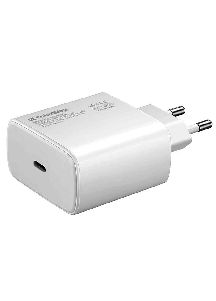 Сетевое зарядное устройство, White, 1xUSBC, 3A, 45W (CW-CHS034PD-WT) Colorway (315759638)