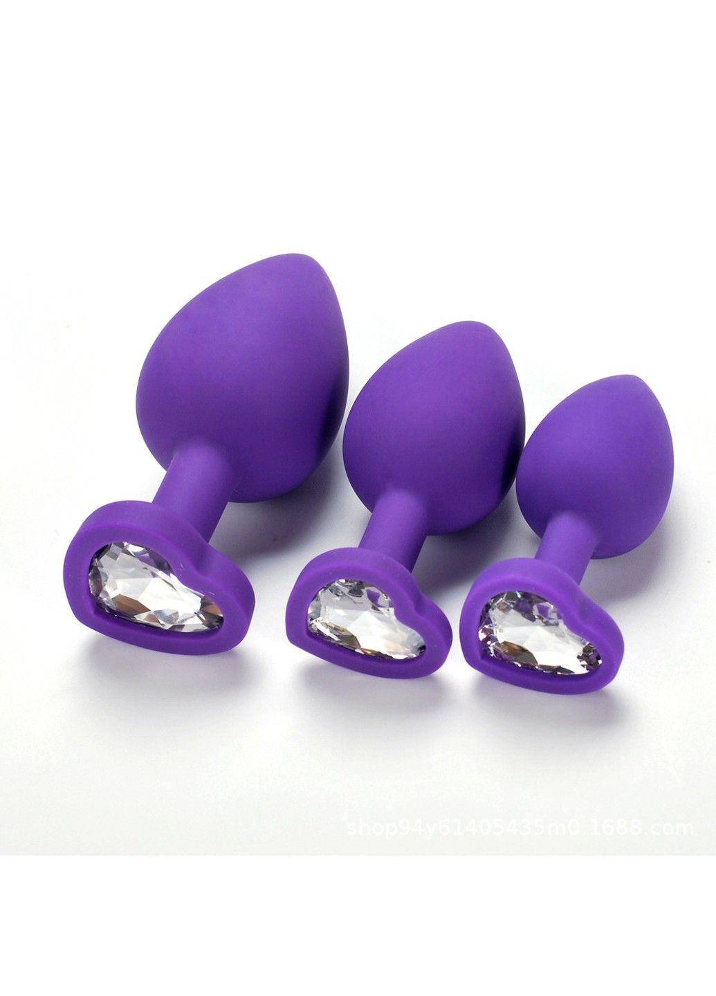 Набор анальных пробок с вибропулей ( фиолетовые, размер S,M,L) We Love (284278561)